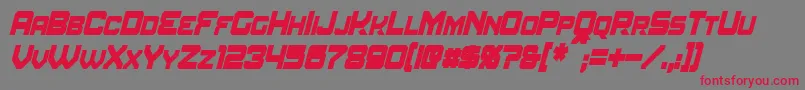 AmuroCondensedBoldItalic Font – Red Fonts on Gray Background