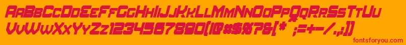 フォントAmuroCondensedBoldItalic – オレンジの背景に赤い文字
