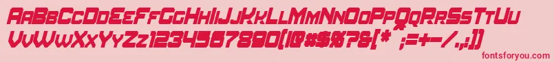 AmuroCondensedBoldItalic Font – Red Fonts on Pink Background