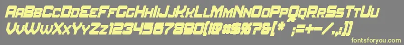 AmuroCondensedBoldItalic Font – Yellow Fonts on Gray Background