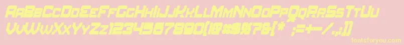 AmuroCondensedBoldItalic Font – Yellow Fonts on Pink Background