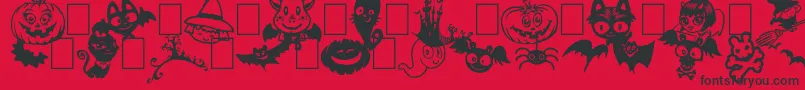 Hallocuties Font – Black Fonts on Red Background