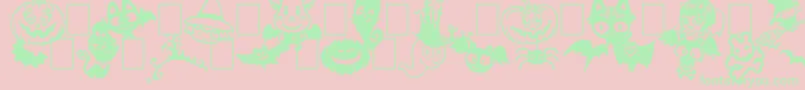 フォントHallocuties – ピンクの背景に緑の文字