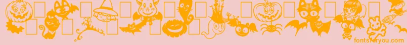 Hallocuties Font – Orange Fonts on Pink Background