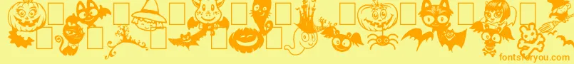 Hallocuties Font – Orange Fonts on Yellow Background