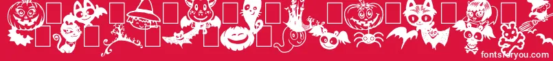 Hallocuties Font – White Fonts on Red Background