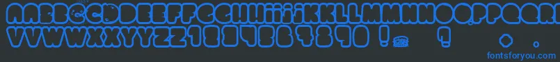 ChocolateCake Font – Blue Fonts on Black Background