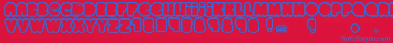 フォントChocolateCake – 赤い背景に青い文字