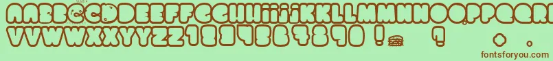 フォントChocolateCake – 緑の背景に茶色のフォント