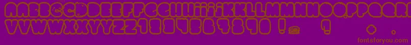 ChocolateCake-Schriftart – Braune Schriften auf violettem Hintergrund