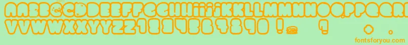 ChocolateCake Font – Orange Fonts on Green Background