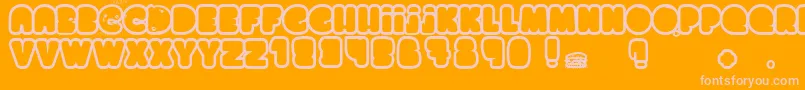 フォントChocolateCake – オレンジの背景にピンクのフォント