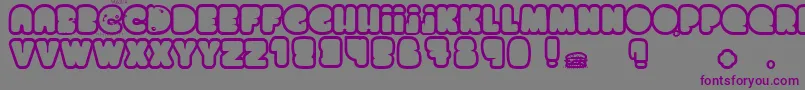フォントChocolateCake – 紫色のフォント、灰色の背景