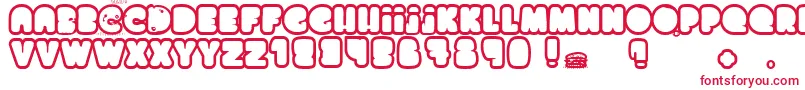 ChocolateCake-fontti – punaiset fontit valkoisella taustalla