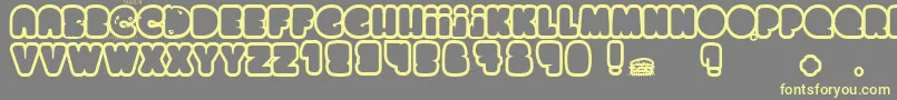 フォントChocolateCake – 黄色のフォント、灰色の背景