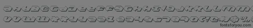フォントKubrickShadowCondensed – 黒い文字の灰色の背景