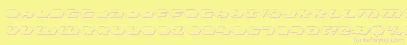 フォントKubrickShadowCondensed – ピンクのフォント、黄色の背景
