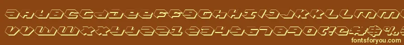 KubrickShadowCondensed-fontti – keltaiset fontit ruskealla taustalla
