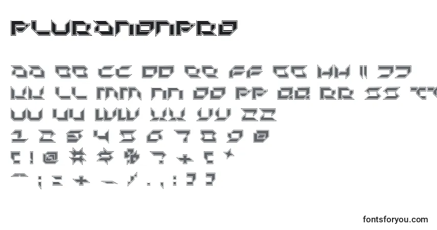 A fonte PluranonPro – alfabeto, números, caracteres especiais