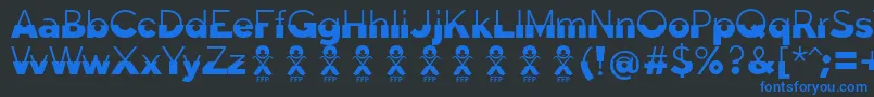 フォントDisolutaFontFfp – 黒い背景に青い文字