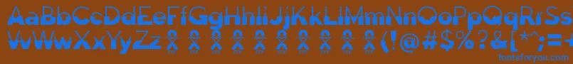 フォントDisolutaFontFfp – 茶色の背景に青い文字