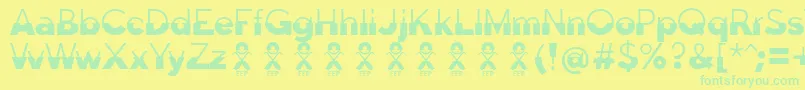 DisolutaFontFfp-Schriftart – Grüne Schriften auf gelbem Hintergrund