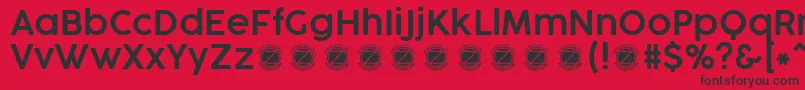 Czcionka CocogooseProSemilightTrial – czarne czcionki na czerwonym tle
