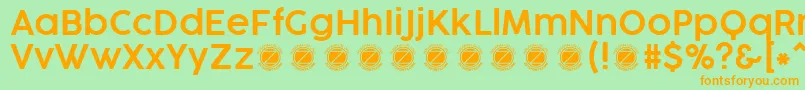 CocogooseProSemilightTrial-Schriftart – Orangefarbene Schriften auf grünem Hintergrund