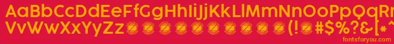 CocogooseProSemilightTrial Font – Orange Fonts on Red Background