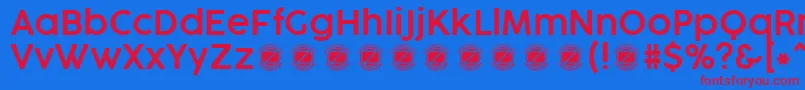 CocogooseProSemilightTrial Font – Red Fonts on Blue Background