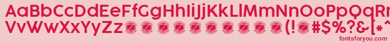 Шрифт CocogooseProSemilightTrial – красные шрифты на розовом фоне