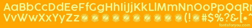 Czcionka CocogooseProSemilightTrial – żółte czcionki na pomarańczowym tle