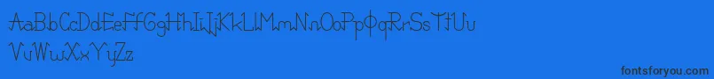 PixoDemo-fontti – mustat fontit sinisellä taustalla