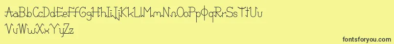 PixoDemo-fontti – mustat fontit keltaisella taustalla