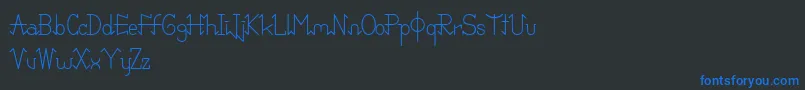 PixoDemo-fontti – siniset fontit mustalla taustalla