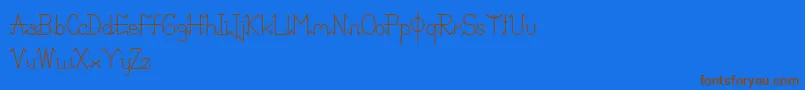 PixoDemo-Schriftart – Braune Schriften auf blauem Hintergrund