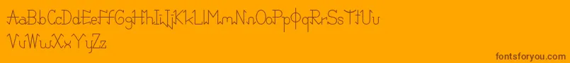 PixoDemo-Schriftart – Braune Schriften auf orangefarbenem Hintergrund