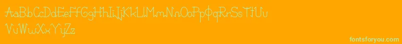 PixoDemo-Schriftart – Grüne Schriften auf orangefarbenem Hintergrund