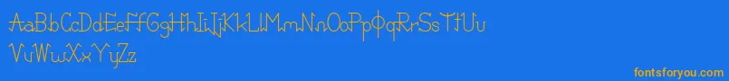 PixoDemo-Schriftart – Orangefarbene Schriften auf blauem Hintergrund