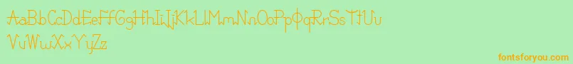 PixoDemo-Schriftart – Orangefarbene Schriften auf grünem Hintergrund