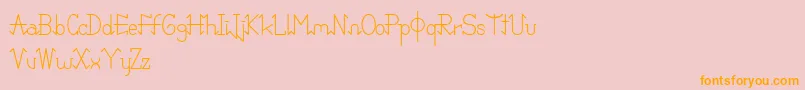 Czcionka PixoDemo – pomarańczowe czcionki na różowym tle