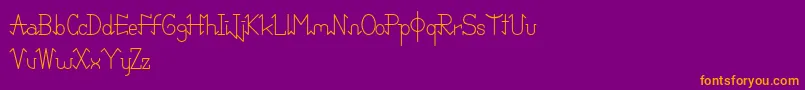 PixoDemo-fontti – oranssit fontit violetilla taustalla