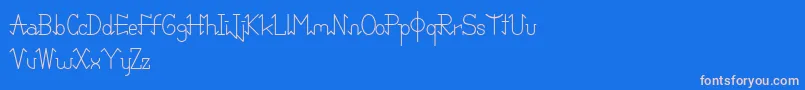 PixoDemo-fontti – vaaleanpunaiset fontit sinisellä taustalla