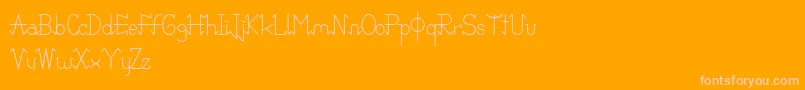 PixoDemo-fontti – vaaleanpunaiset fontit oranssilla taustalla