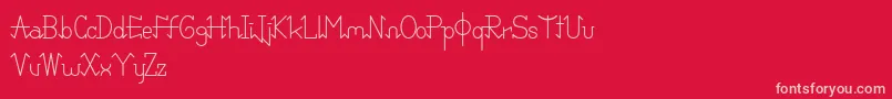 PixoDemo-fontti – vaaleanpunaiset fontit punaisella taustalla