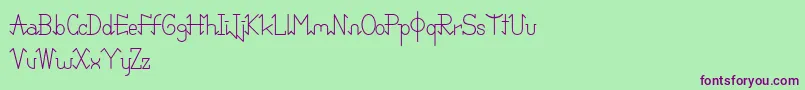 PixoDemo-Schriftart – Violette Schriften auf grünem Hintergrund