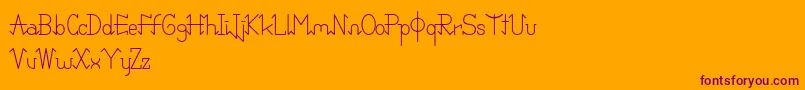 PixoDemo-Schriftart – Violette Schriften auf orangefarbenem Hintergrund
