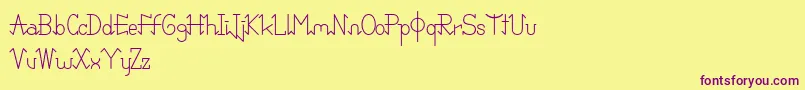 PixoDemo-fontti – violetit fontit keltaisella taustalla