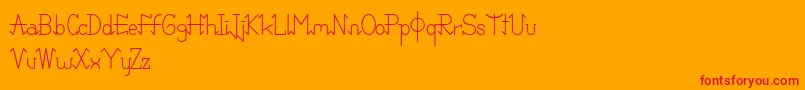 PixoDemo-Schriftart – Rote Schriften auf orangefarbenem Hintergrund