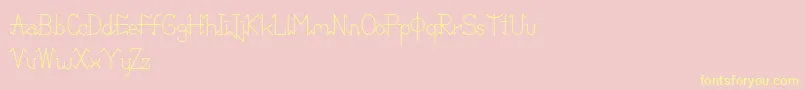 PixoDemo-fontti – keltaiset fontit vaaleanpunaisella taustalla